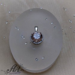 Сребърен медальон с розов мистик топаз P-11661